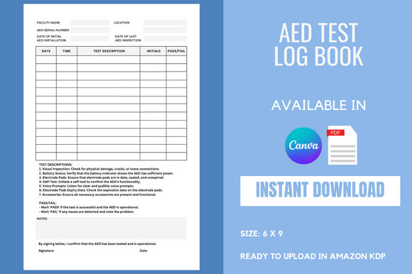 AED Test Log Book – KDP Interior: Launch a Profitable Low-Content Book Fast