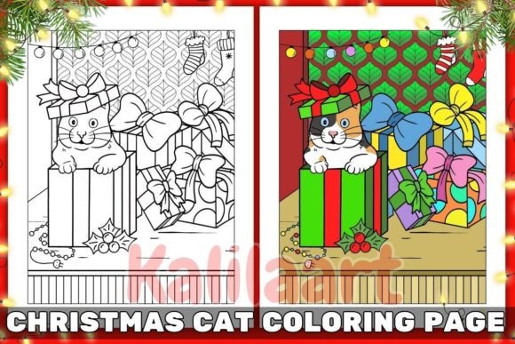 Finding Calm Amid the Holiday Chaos with Christmas Cat Coloring Page 09